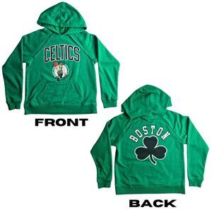 Boston Celtics Hoodie Basketball Hooded Green Sweatshirt Size SMALL